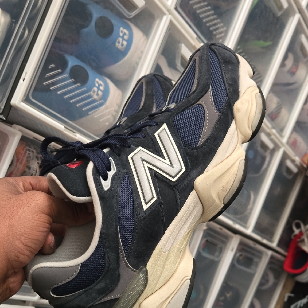 New Balance Dark Blue and Cream Athletic Shoes